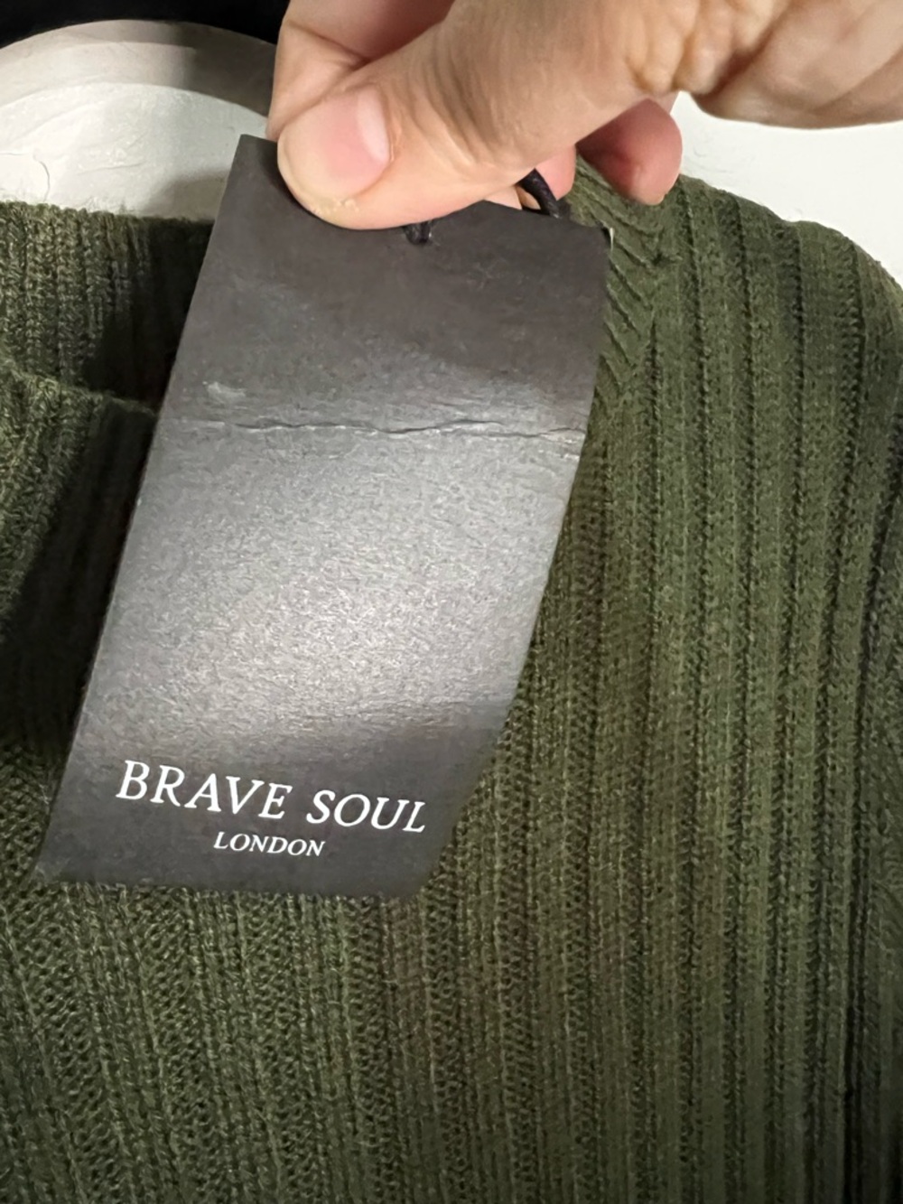 Brave Soul NWT Green Ribbed Sweater Side Slit Fitted MIDI Dress create - Picture 8 of 13